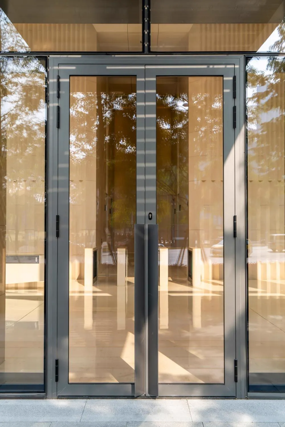 A newly replaced glass door, modern and energy-efficient