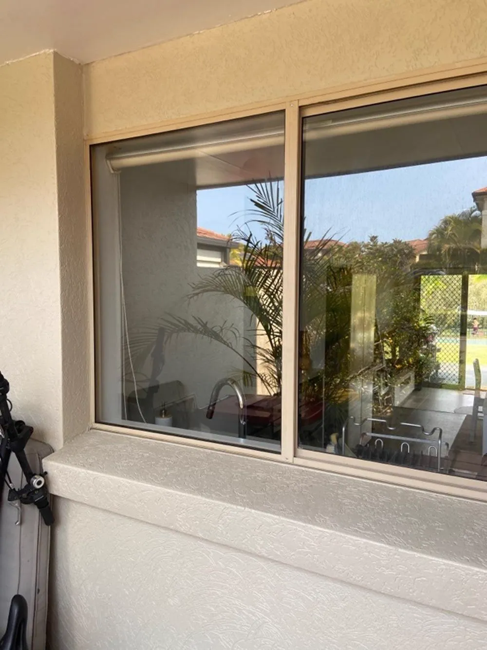 A new residential clear glass window installed on the Gold Coast